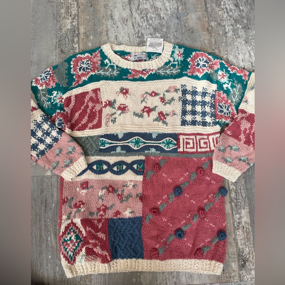 NWT Crystal-Kobe Vintage Handmade Knit Sweater